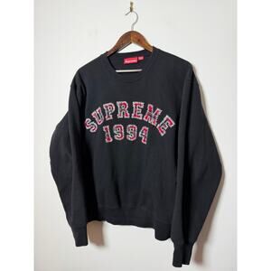 Supreme Plaid Arc Crewneck 'Black'